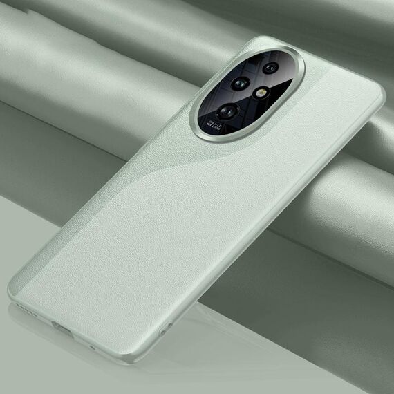 Custodia per telefono antiurto all-inclusive in pelle tinta unita per Honor 200 Pro (verde)
