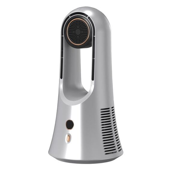 Ventilatore portatile per aromaterapia senza lama, con display digitale, ricarica USB per la casa, colore: argento