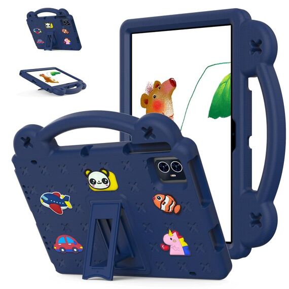 Per Teclast M50 HD 10.1 / M50 Pro 10.1 2023 Maniglia Cavalletto Custodia per tablet antiurto EVA per bambini (blu navy)