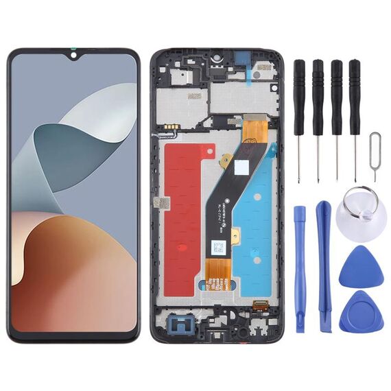 Per ZTE Blade A34 LCD Screen Digitizer assemblaggio completo con cornice (nero)