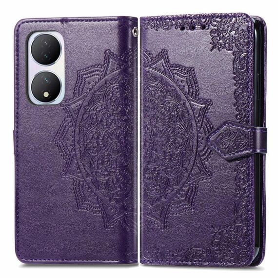 Per vivo Y100 IDN Mandala Flower Custodia in pelle goffrata (viola)