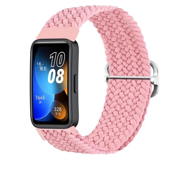Per Huawei Band 9 cinturino regolabile con fibbia scorrevole intrecciato (rosa)