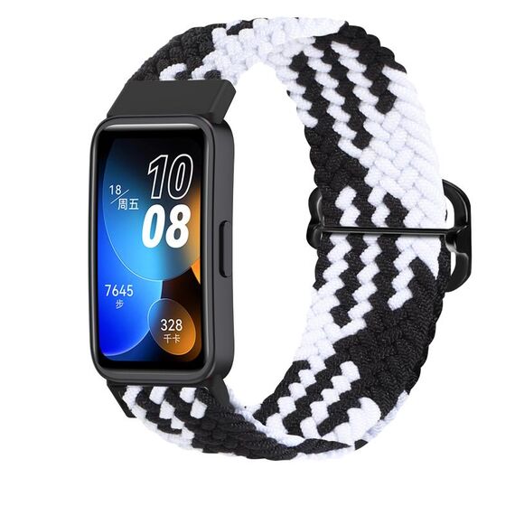 Per cinturino intrecciato con fibbia scorrevole regolabile Huawei Band 9 (nero bianco)