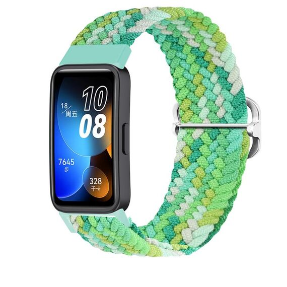 Per cinturino intrecciato con fibbia scorrevole regolabile Huawei Band 9 (verde brillante)