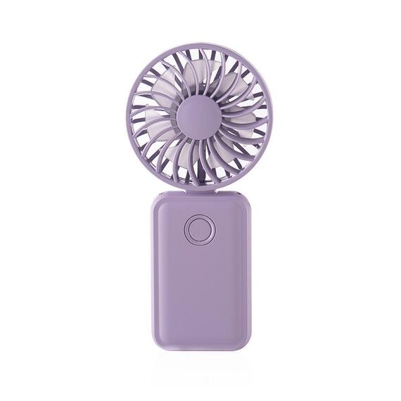 F458 Mini ventilatore portatile pieghevole regolabile a 3 velocità con corda per il collo estivo (viola)