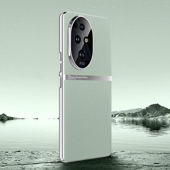 Custodia per telefono antiurto all-inclusive in pelle liscia galvanica per Honor 200 Pro (verde)