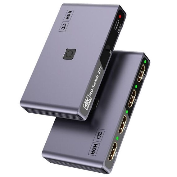 Q301 4K / 60 Hz HD Video Adattatore in lega di alluminio 3 ingressi 1 uscita HDMI Switcher