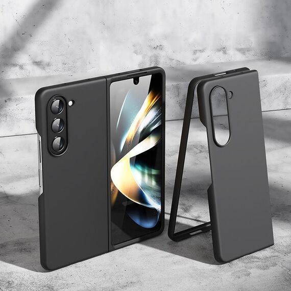 Per Samsung Galaxy Z Fold6 5G Custodia per telefono antiurto pieghevole con sensazione di pelle (nera)