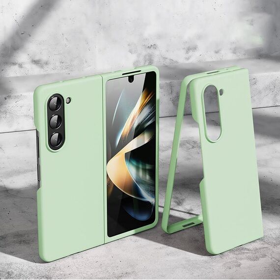 Per Samsung Galaxy Z Fold6 5G Custodia per telefono antiurto pieghevole con sensazione di pelle (verde menta)