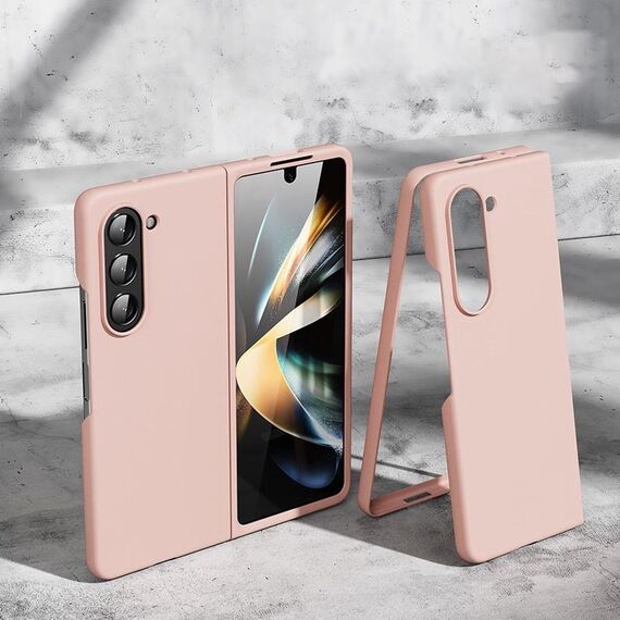 Per Samsung Galaxy Z Fold6 5G Custodia per telefono antiurto pieghevole con sensazione di pelle (rosa)