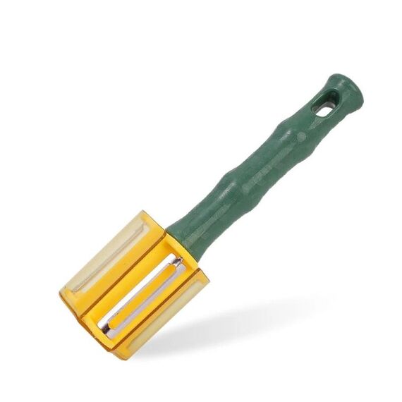 Coltello per sbucciare frutta e verdura in acciaio inox 3 in 1 per la casa (verde)
