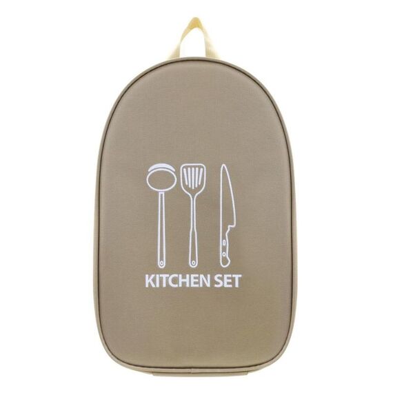 Utensili da cucina da campeggio all'aperto Borsa portaoggetti portatile Forniture per posate da picnic(Kaki)