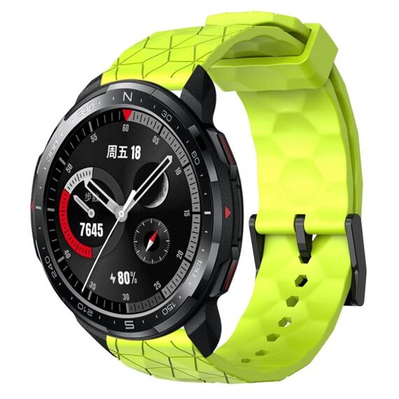 For Honor Watch GS Pro 22mm Cinturino per orologio in silicone tinta unita con motivo a calcio (verde lime)