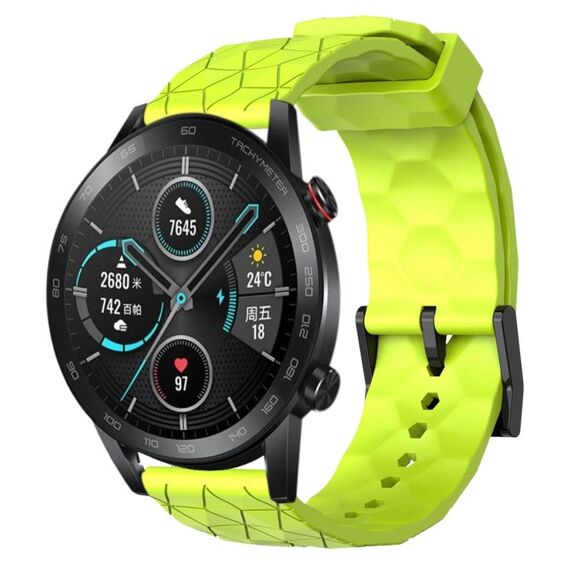 Per Honor Magic Watch 2 46mm 22mm Cinturino in silicone tinta unita modello calcio (verde lime)