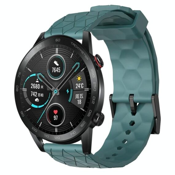 For Honor Magic Watch 2 46mm 22mm Cinturino per orologio in silicone tinta unita modello calcio (Rock Cyan)