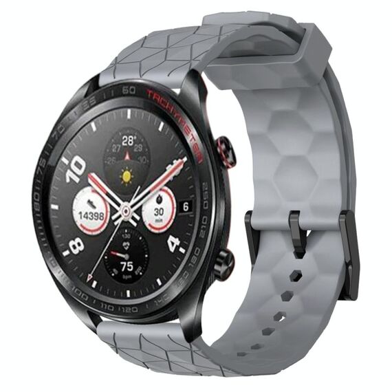 For Honor Watch Dream 22mm Cinturino per orologio in silicone tinta unita con motivo a calcio (grigio)