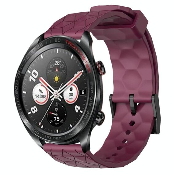 For Honor Watch Dream 22mm Cinturino per orologio in silicone tinta unita con motivo a calcio (rosso vino)