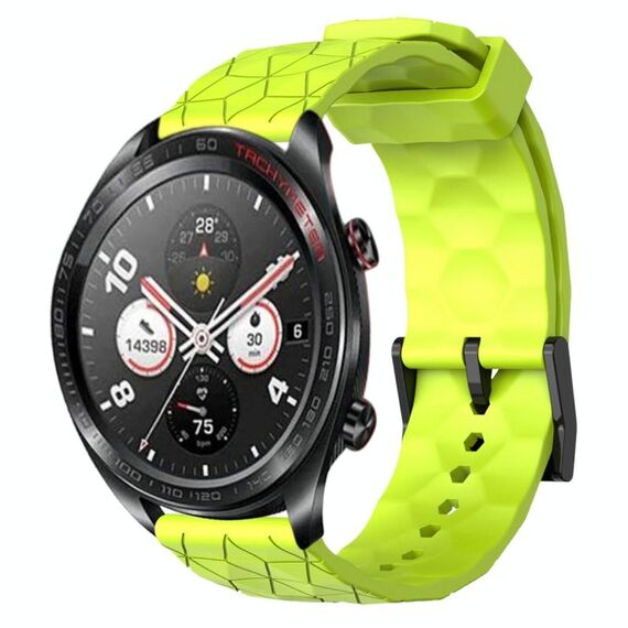 For Honor Watch Dream 22mm Cinturino per orologio in silicone tinta unita con motivo a calcio (verde lime)