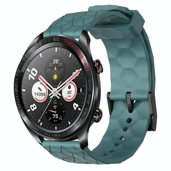 For Honor Watch Dream 22mm Cinturino per orologio in silicone tinta unita con motivo a calcio (Rock Cyan)