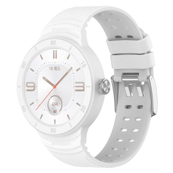 Per Huawei Watch GT Cyber cinturino integrato traspirante in silicone (bianco)
