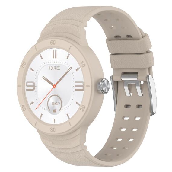 Per Huawei Watch GT Cyber cinturino integrato traspirante in silicone (avorio)