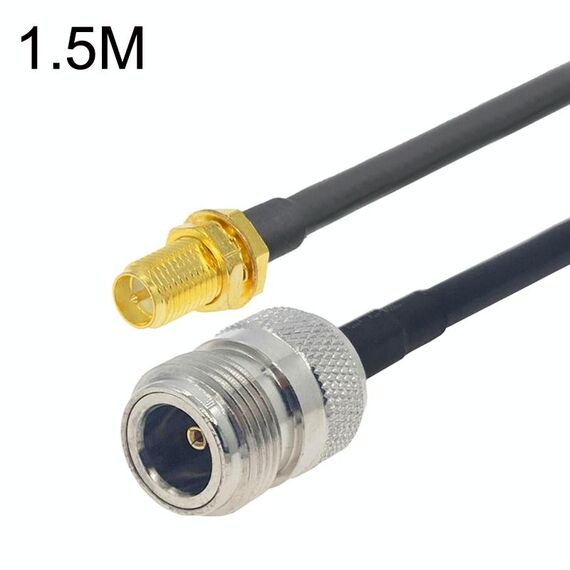 Cavo adattatore coassiale RP-SMA femmina a N femmina RG58, lunghezza cavo: 1,5 m