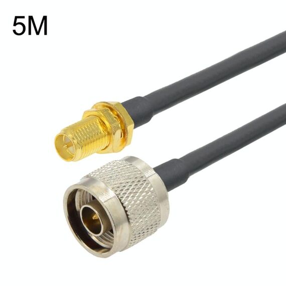 Cavo adattatore coassiale RP-SMA femmina a N maschio RG58, lunghezza cavo: 5 m