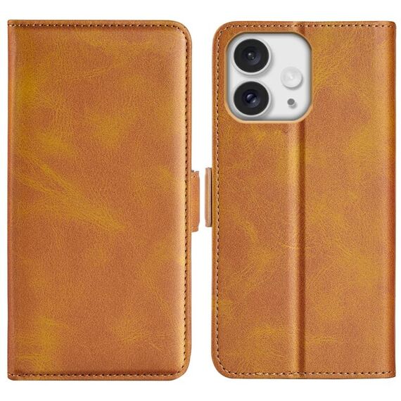 Per iPhone 16 Pro Custodia per telefono in pelle con chiusura orizzontale con fibbia magnetica su entrambi i lati (gialla)