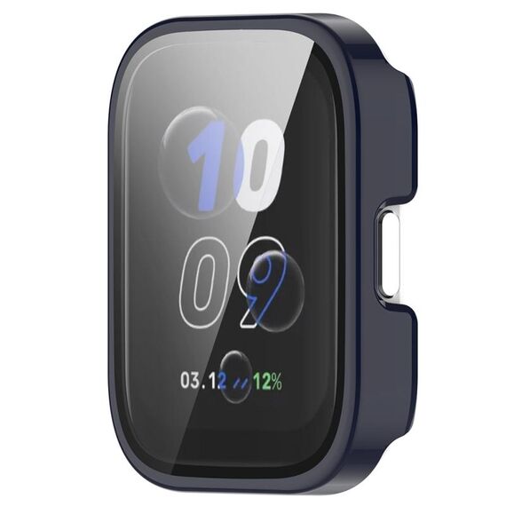 Per Amazfit bip5 Unity PC + Custodia protettiva per orologio integrata con pellicola in vetro temperato (blu inchiostro)