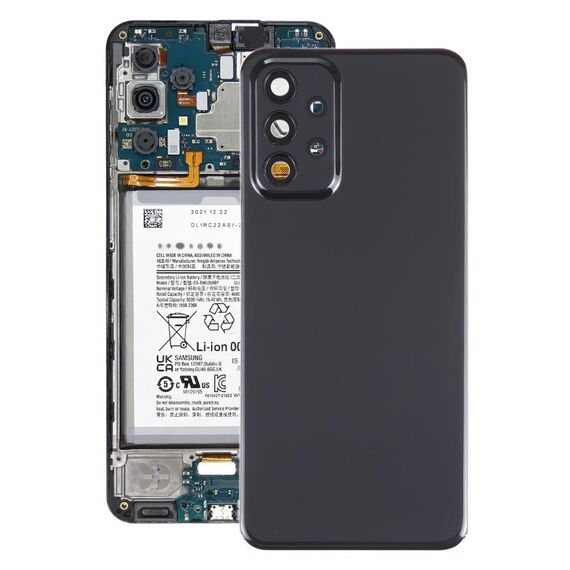 Per Samsung Galaxy A23 4G SM-A235F Cover posteriore batteria originale con copriobiettivo fotocamera (nero)
