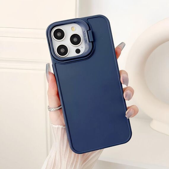 Per iPhone 12 Pro Max Lens Frame Holder Custodia antiurto per telefono (blu)