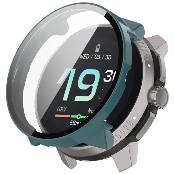 Per Suunto Race PC + custodia protettiva per orologio integrata con pellicola in vetro temperato (verde pino)