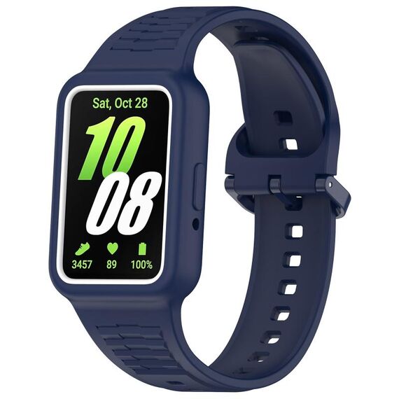 Per Huawei Band 8 Cinturino in silicone integrato con cornice bicolore (blu notte)