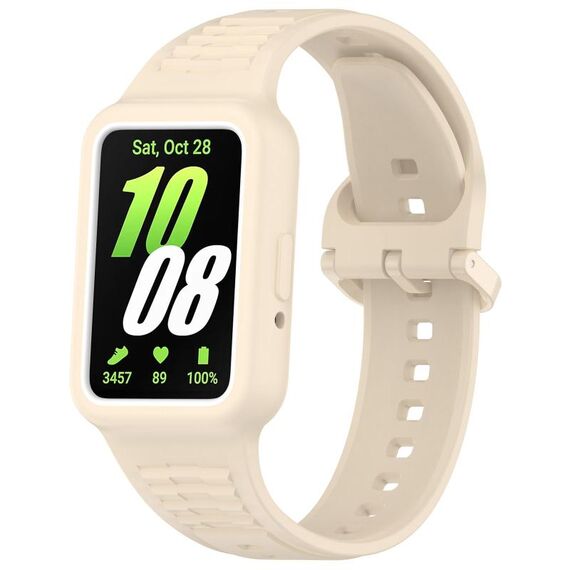 Per Huawei Band 8 Cinturino in silicone integrato con cornice bicolore (Dream White)