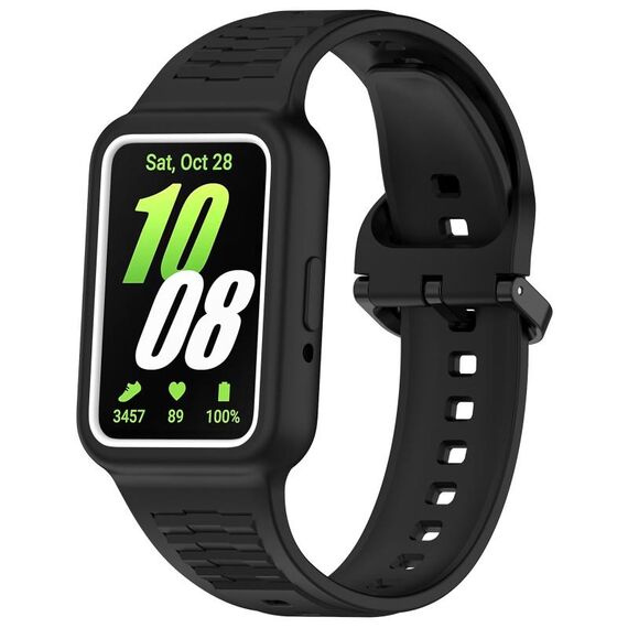 Per Huawei Band 8 cinturino in silicone integrato con cornice bicolore (nero)