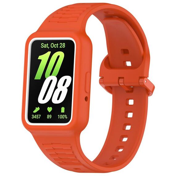 Per Huawei Band 8 Cinturino in silicone integrato con cornice bicolore (arancione)