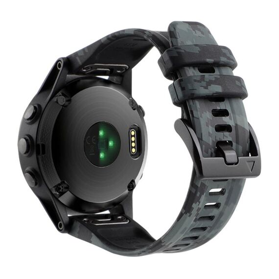 Per cinturino in silicone a sgancio rapido Garmin Fenix ​​7X / 7X Pro / Tactix 7 mimetico (nero)
