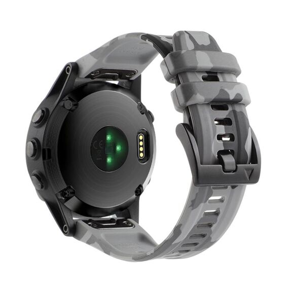 Per cinturino in silicone a sgancio rapido Garmin Fenix ​​7X / 7X Pro / Tactix 7 mimetico (grigio)