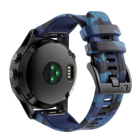 Per cinturino in silicone a sgancio rapido Garmin Fenix ​​7X / 7X Pro / Tactix 7 mimetico (blu)