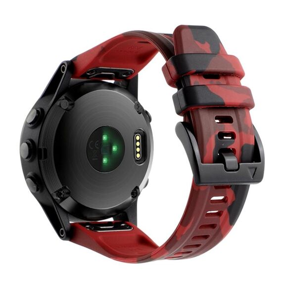 Per Garmin Fenix ​​7X / 7X Pro / Tactix 7 cinturino in silicone mimetico a sgancio rapido (rosso)
