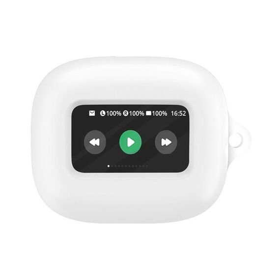 Custodia protettiva in silicone per auricolari Bluetooth wireless JBL Live Beam 3 (bianca)