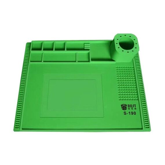 BEST S-190 Cuscinetto per banco da lavoro in silicone resistente alle alte temperature (verde)