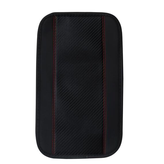 Cuscinetto antiscivolo per coperchio del bracciolo centrale in pelle PU in fibra di carbonio 32x19 cm (nero)