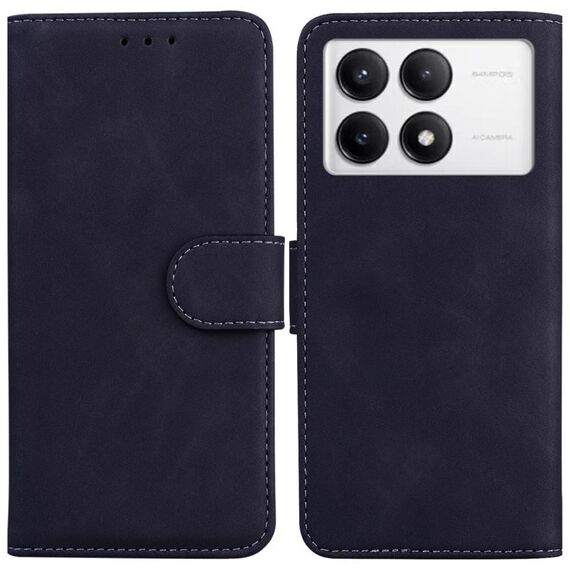 Per Xiaomi Redmi K70 / K70 Pro Custodia per telefono in pelle Flip in puro colore Skin Feel (Nero)