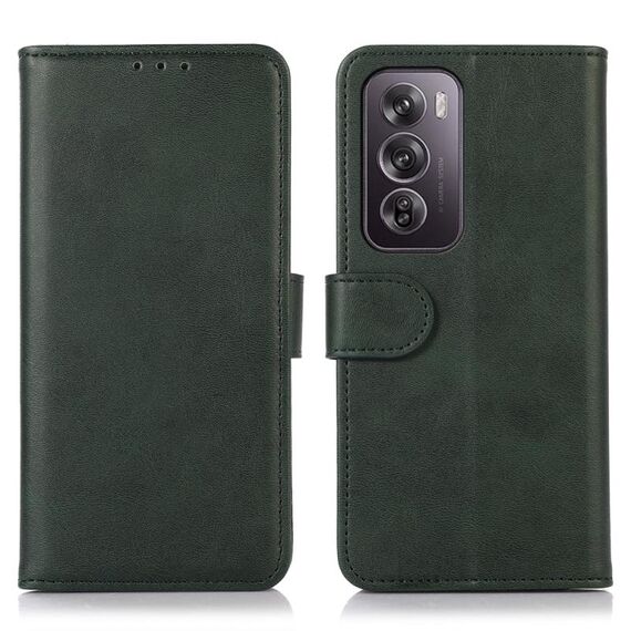 Per OPPO Reno12 Pro 5G Custodia per cellulare in pelle con texture globale mucca (verde)