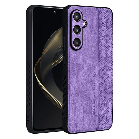 Per Samsung Galaxy S24 FE 5G AZNS Custodia per telefono con sensazione di pelle in rilievo 3D (viola)