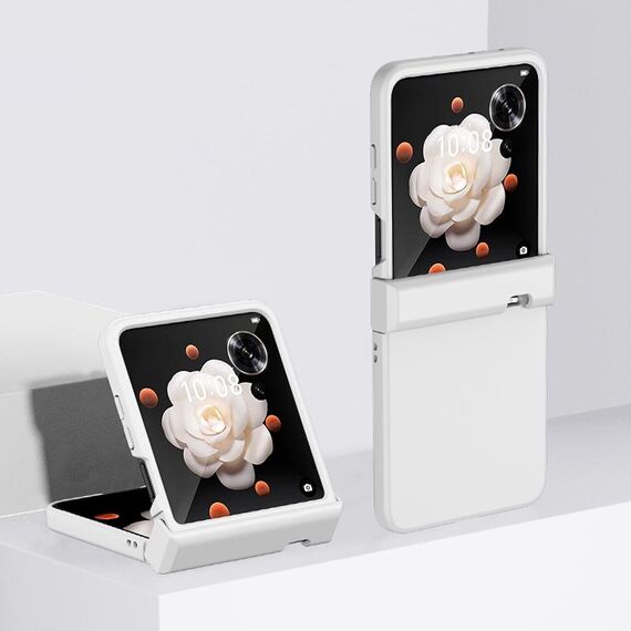 Custodia per telefono antiurto a copertura totale in PC per Honor Magic V Flip 3 Parts Skin Feel (bianca)