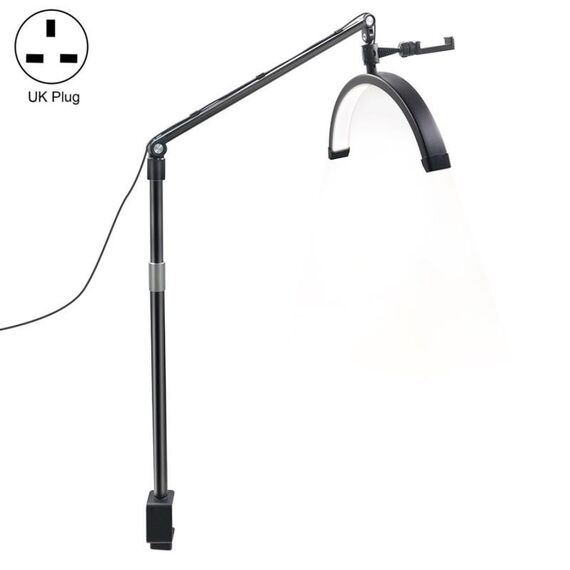 D-M30X Lampada per manicure di bellezza a forma di mezzaluna da 23 pollici Luce di riempimento curva, Spina: spina UK