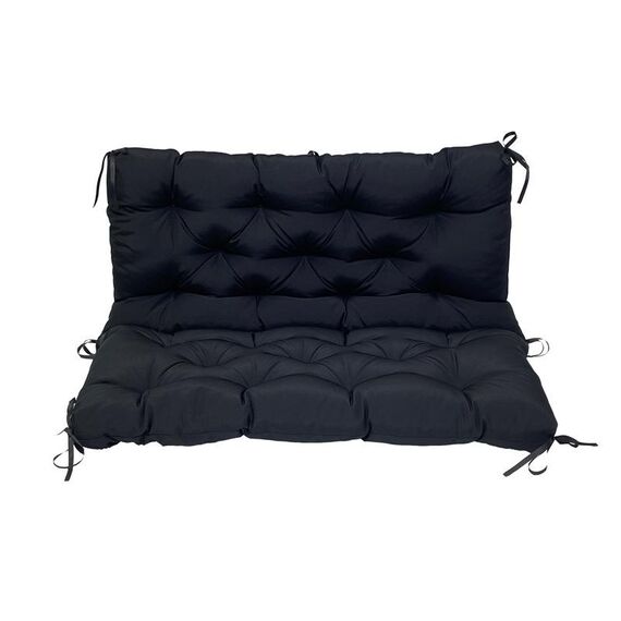 Cuscino per sedia da panca per protezione solare impermeabile morbido per patio domestico, dimensioni: 100x100x10 cm (nero)