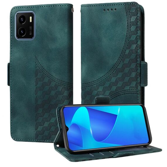 Custodia per telefono in pelle stellata con rombo in rilievo per vivo Y15A 4G Global / Y01 (verde)
